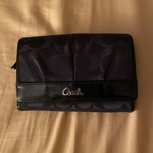 Coach Women’s Black Leather & Canvas Wallet